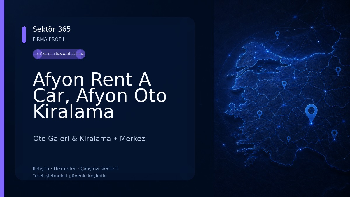 Afyon Rent A Car, Afyon Oto Kiralama Samancıoğlu 