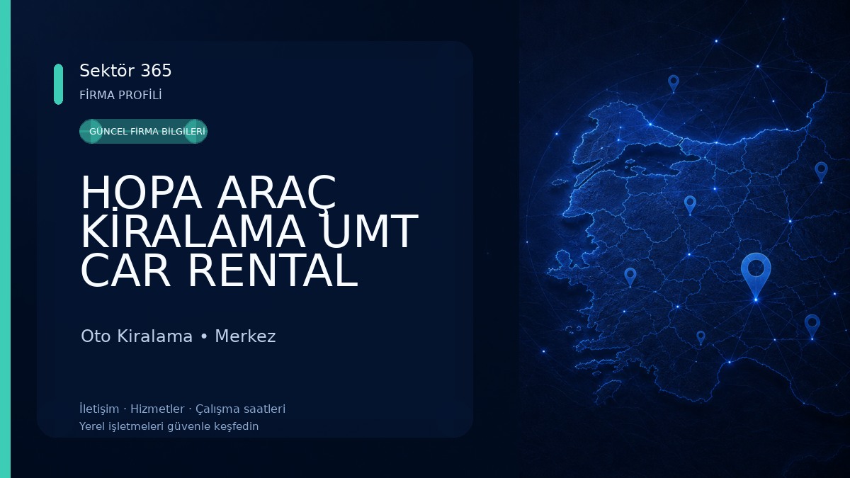 HOPA ARAÇ KİRALAMA UMT CAR RENTAL SARP SINIR KAPISI Oto Kiralama