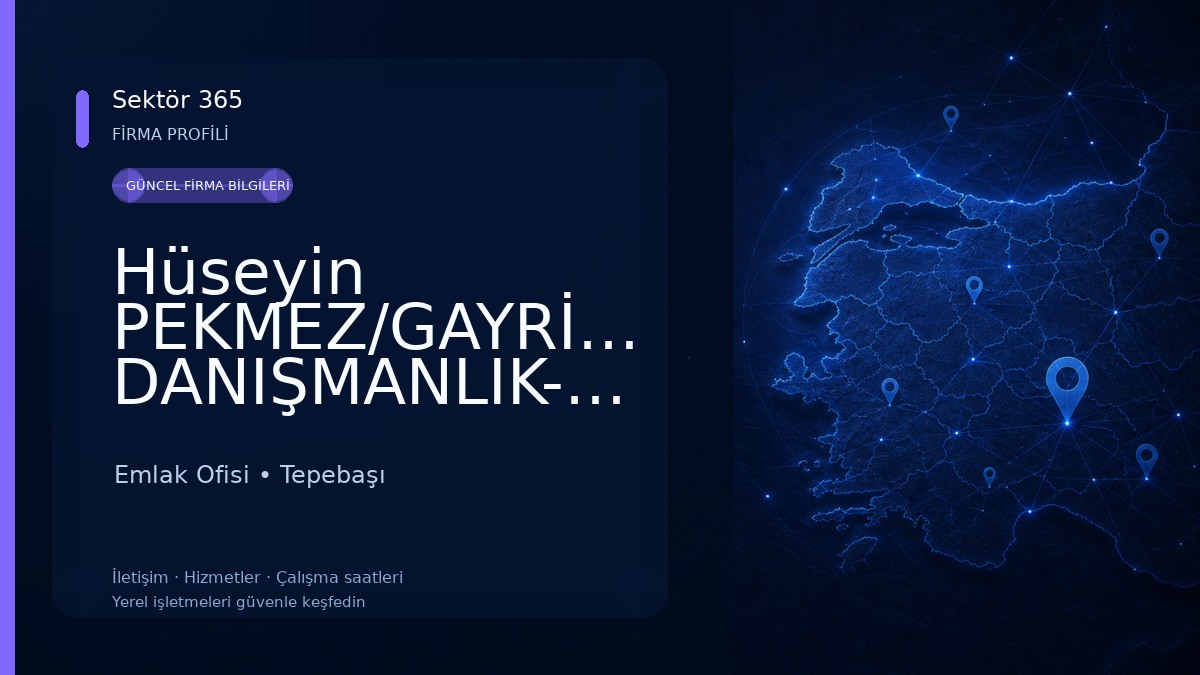Hüseyin PEKMEZ/GAYRİMENKUL/EMLAK DANIŞMANLIK-RE/MAX-MOD Emlak Ofisi