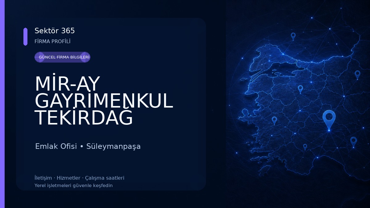 MİR-AY GAYRİMENKUL TEKİRDAĞ Emlak Ofisi