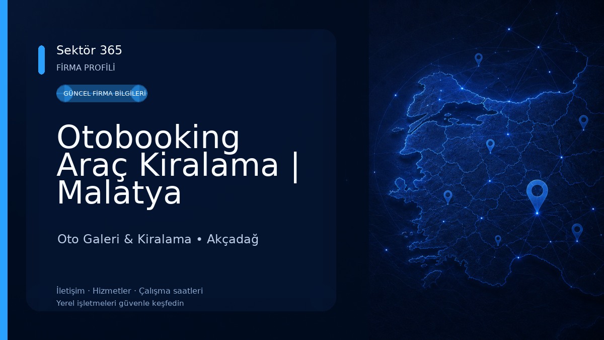 Otobooking Araç Kiralama | Malatya Havalimanı Oto Galeri & Kiralama
